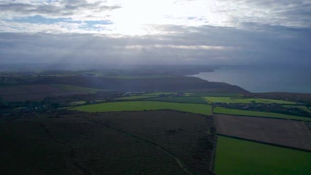 Panorama Från Drönare Över Agnes Cornwall England — Stockvideo