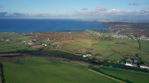Panorama Drone Sobre Agnes Cornwall Inglaterra — Vídeo de Stock