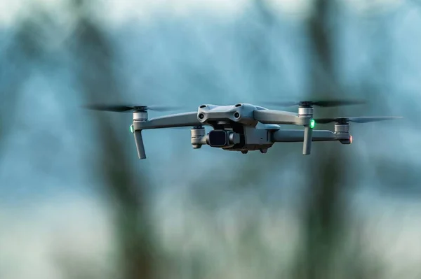 Drone Flight Marshland Devon England Stock Picture