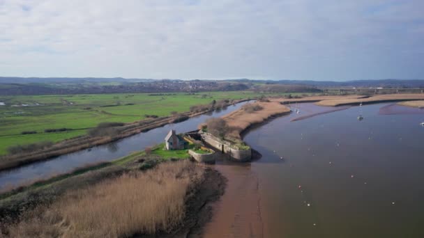 Topsham River Exe Drone Exeter Devon Inglaterra Europa — Vídeo de Stock