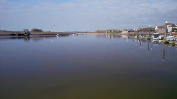 Topsham River Exe Από Drone Έξετερ Ντέβον Αγγλία Ευρώπη — Αρχείο Βίντεο
