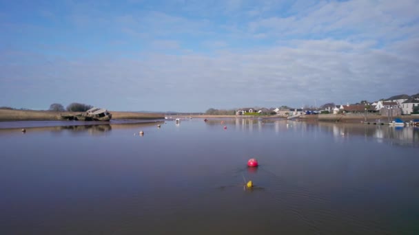 Topsham River Exe Από Drone Έξετερ Ντέβον Αγγλία Ευρώπη — Αρχείο Βίντεο