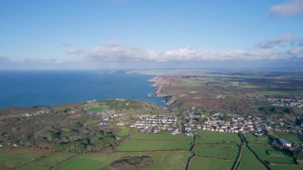 Panorama Sur Sainte Agnès Depuis Drone Cornouailles Angleterre Europe — Video