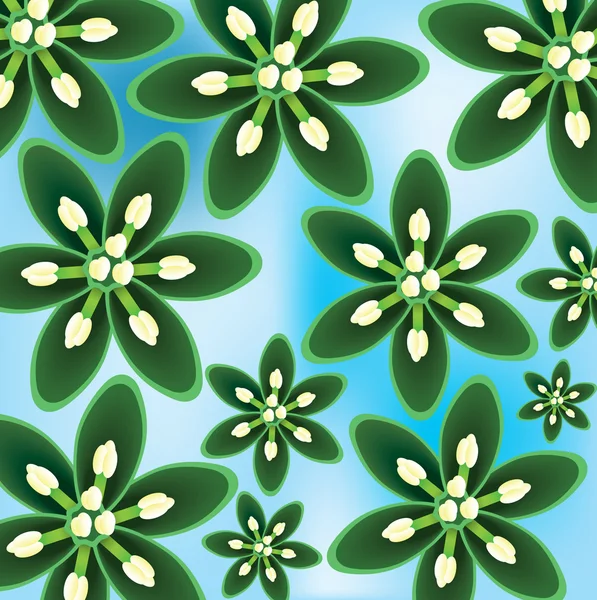 Φόντο πράσινο λουλούδια — Διανυσματικό Αρχείο