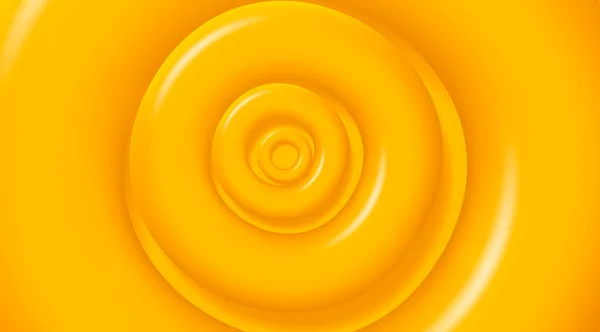 Желтый Абстрактный Фон Объемными Круглыми Дисками Вращающимися Центра — стоковый вектор