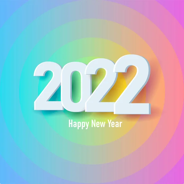 New Year 2022 Greeting Card White Big Volume 2022 Number —  Vetores de Stock