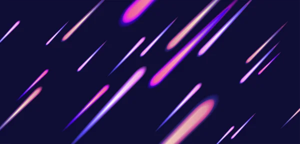 Abstrakter Vektorhintergrund mit Lichtern von fallenden Kometen, die eine Textur erzeugen — Stockvektor