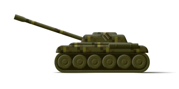 Ilustração 3D digital ou ícone de um tanque militar — Vetor de Stock