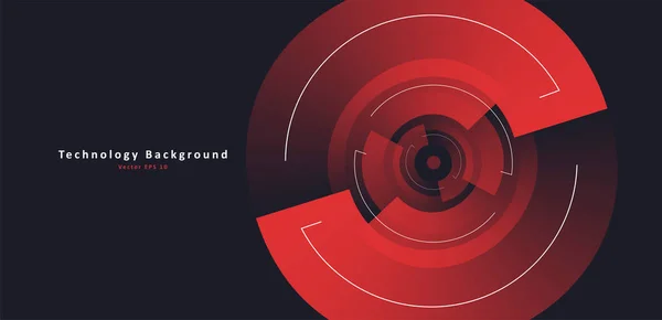 Abstrakter Hintergrund mit rotierender Kreisform und dynamischer Komposition, rote und schwarze Farben — Stockvektor