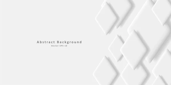 Padrão Geométrico Branco Com Sombra Forma Quadrada Abstrata Ilustração Vetorial — Vetor de Stock