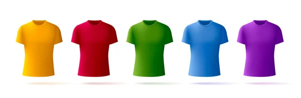 Shirt Mockups Dengan Warna Yang Berbeda Ilustrasi - Stok Vektor