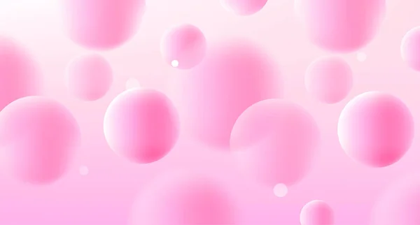 Pastel Doux Fond Rose Abstrait Avec Bulles Rondes — Image vectorielle