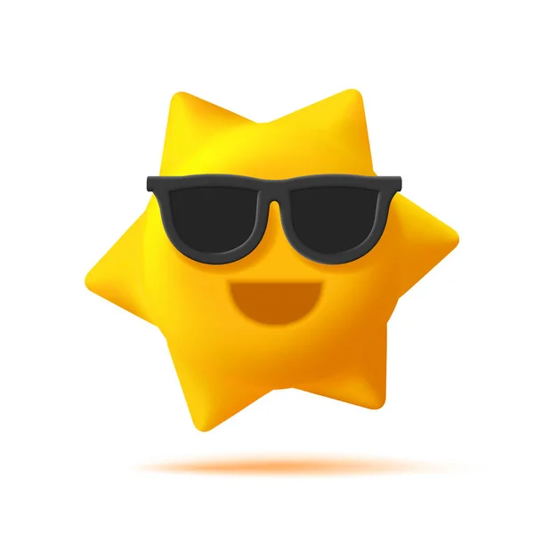 Цифрова Ікона Сонця Сонцезахисних Окулярах — стоковий вектор