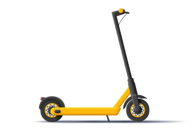 3d illustration of electric scooter in yellow and black colors. Vector illustration