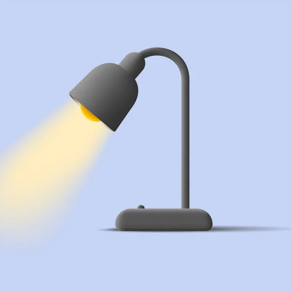 Icon Black Desk Lamp Light Vector Illustration - Stok Vektor