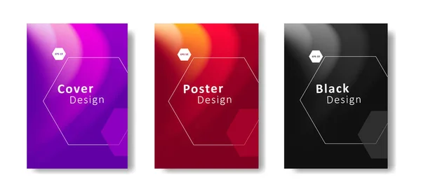 Set Posters Abstract Blurred Waves Geometric Shapes Vector Illustration — Wektor stockowy