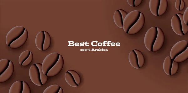 Brown Top Table View Background Coffee Beans Vector Illustration — Stockvector