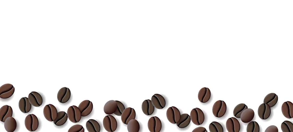Background Isolated Realistic Coffee Beans Top Table View Bottom Composition — Stockvector