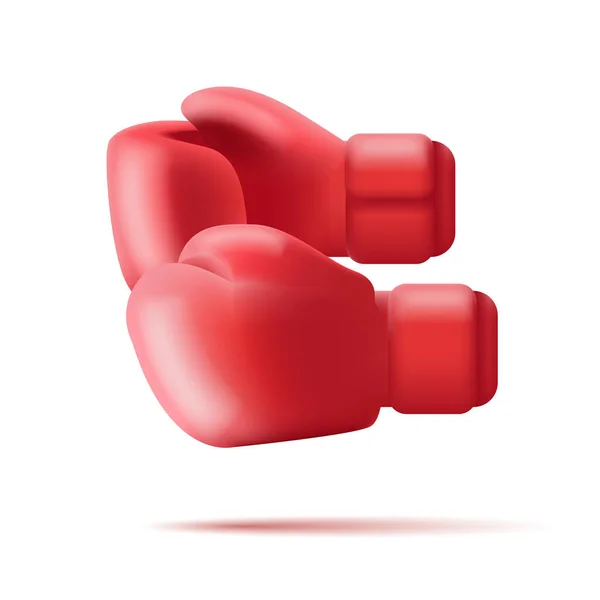 3d illustration of red boxing gloves, isolated. Vector illustration