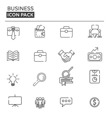 İş ve Finans, Lineer Simge Paketi. İş ve Finans Doğrusal Simgeleri Ayarlandı