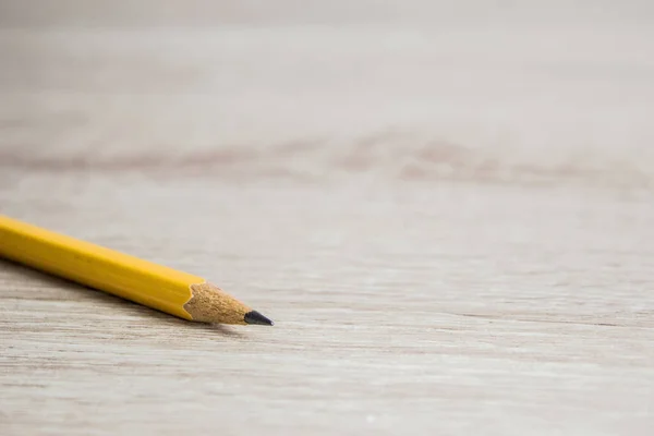 Closeup View Wooden Pencil White Table — Foto de Stock