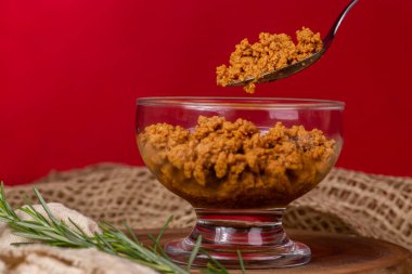 Lezzetli ambrosia ile kaşık, tatlı için mükemmel...