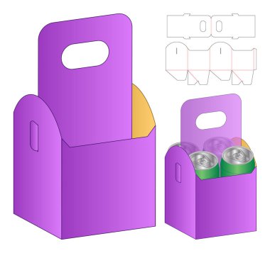 Kutu ambalajı ölü şablon tasarımı. 3d maketi