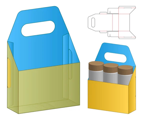 Scatola Imballaggio Die Design Modello Tagliato Modello — Vettoriale Stock