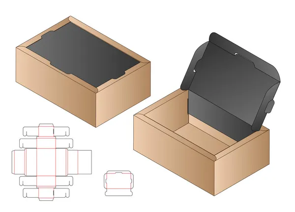 Schachtelverpackung Gestanzte Vorlage Design Attrappe — Stockvektor