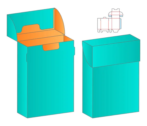 Caja Embalaje Morir Corte Plantilla Diseño Maqueta — Vector de stock