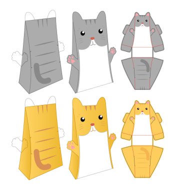 Kutu ambalajı ölü şablon tasarımı. 3d maketi