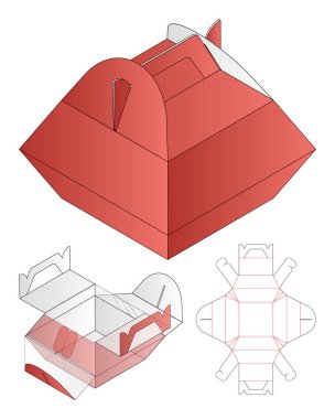 Kutu ambalajı ölü şablon tasarımı. 3d maketi