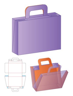 Kutu ambalajı ölü şablon tasarımı. 3d maketi