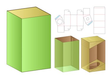 Kutu ambalajı ölü şablon tasarımı. 3d maketi