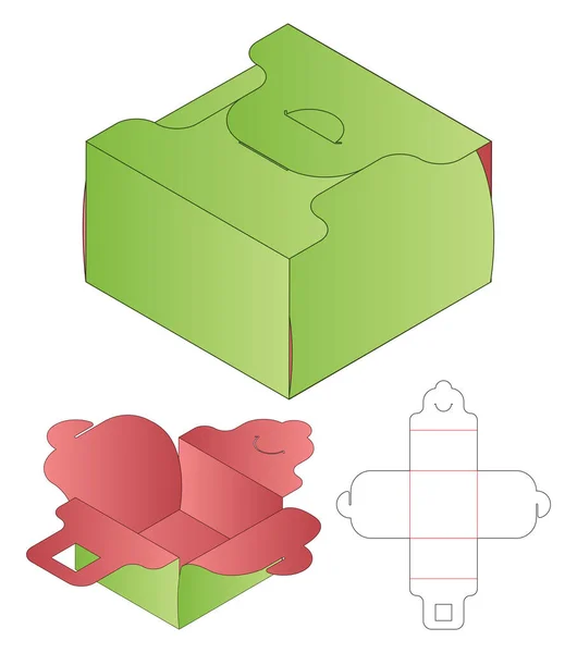 Schachtelverpackung Gestanzte Vorlage Design Attrappe — Stockvektor