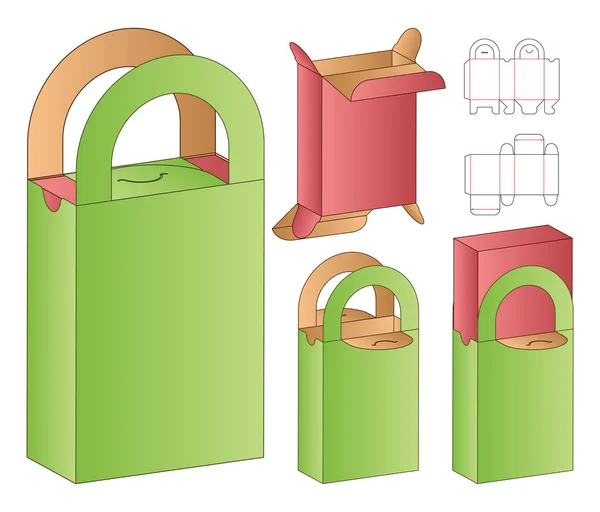 Schachtelverpackung Gestanzte Vorlage Design Attrappe lizenzfreie Stockvektoren