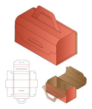 Kutu ambalajı ölü şablon tasarımı. 3d maketi