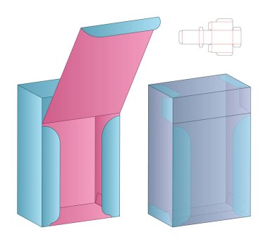Kutu ambalajı ölü şablon tasarımı. 3d maketi
