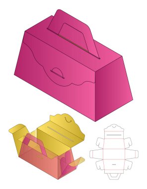Kutu ambalajı ölü şablon tasarımı. 3d maketi