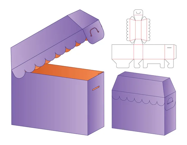 Caja Embalaje Morir Corte Plantilla Diseño Maqueta Ilustración de stock