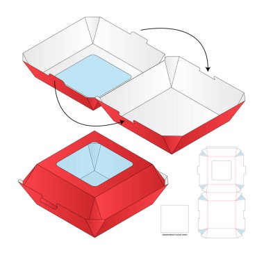 Kutu ambalajı ölü şablon tasarımı. 3d maketi