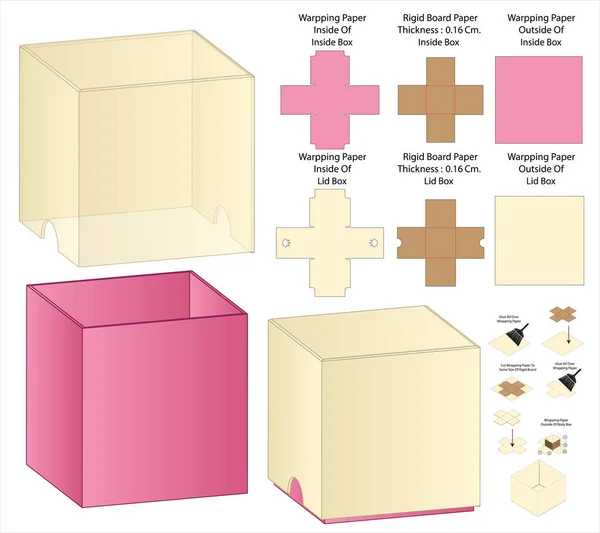 Caja Embalaje Morir Corte Plantilla Diseño Maqueta — Archivo Imágenes Vectoriales