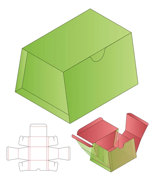 Caja Embalaje Morir Corte Plantilla Diseño Maqueta — Vector de stock