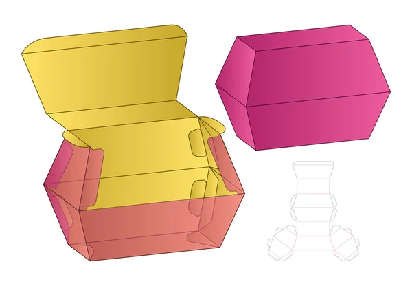 Коробка Упаковки Штамп Шаблон Дизайн Трехмерный Макет — стоковый вектор