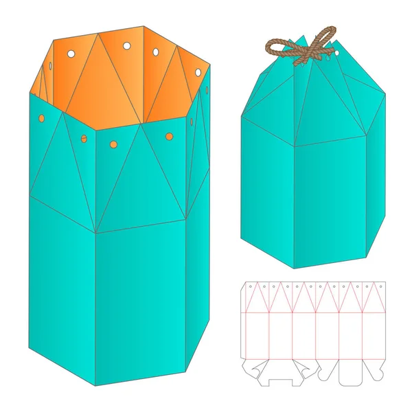 Caja Embalaje Morir Corte Plantilla Diseño Maqueta — Archivo Imágenes Vectoriales