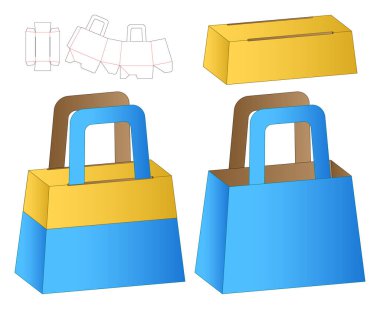 Kutu ambalajı ölü şablon tasarımı. 3d maketi