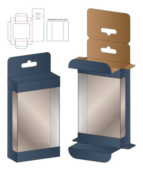 Caja Embalaje Morir Corte Plantilla Diseño Maqueta Ilustración de stock