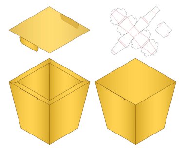 Kutu ambalajı ölü şablon tasarımı. 3d maketi