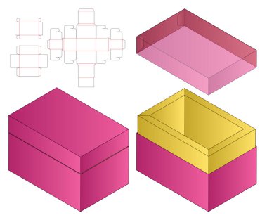 Kutu ambalajı ölü şablon tasarımı. 3d maketi