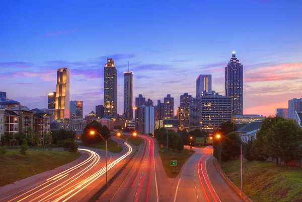 Atlanta panoramę o zmierzchu Obrazy Stockowe bez tantiem